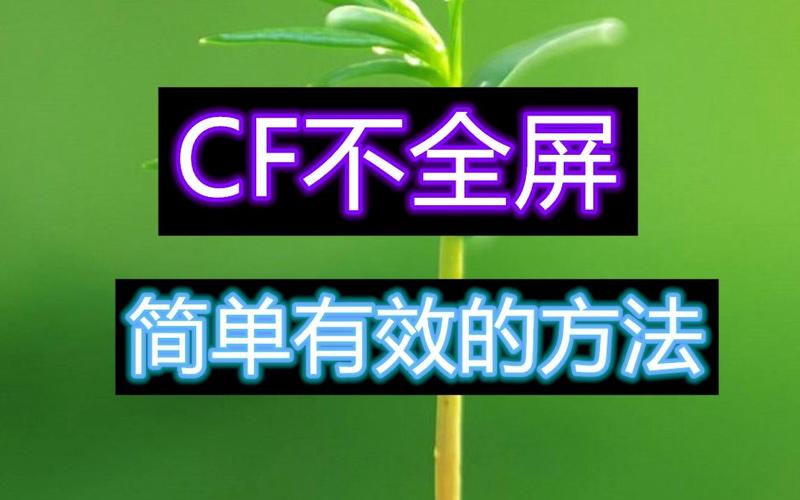 轻松解决CF黑边问题，提升游戏体验的方法分享